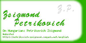 zsigmond petrikovich business card